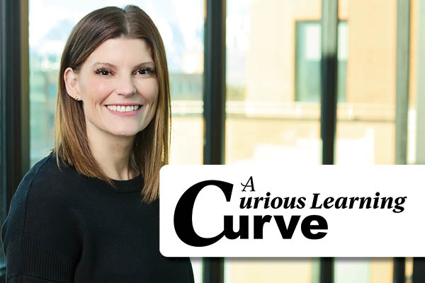 Jennifer Grewe with A Curious Learning Curve podcast logo