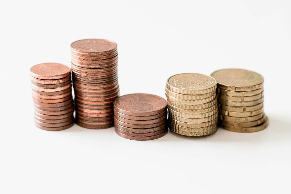 coins on a table