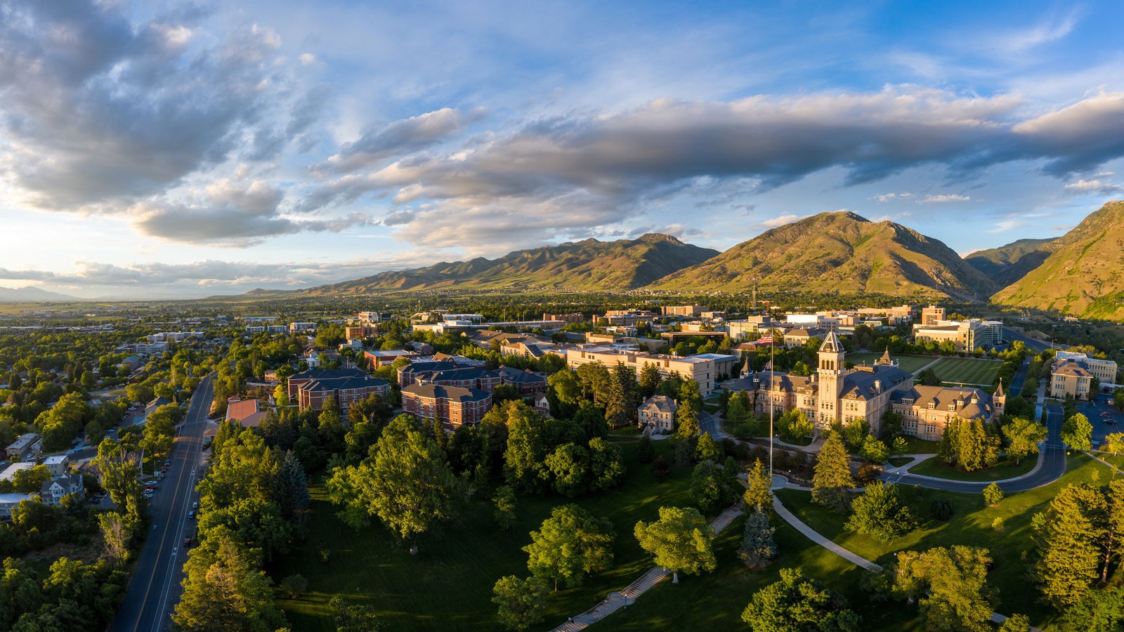 Aerial photo of the Logan campus.