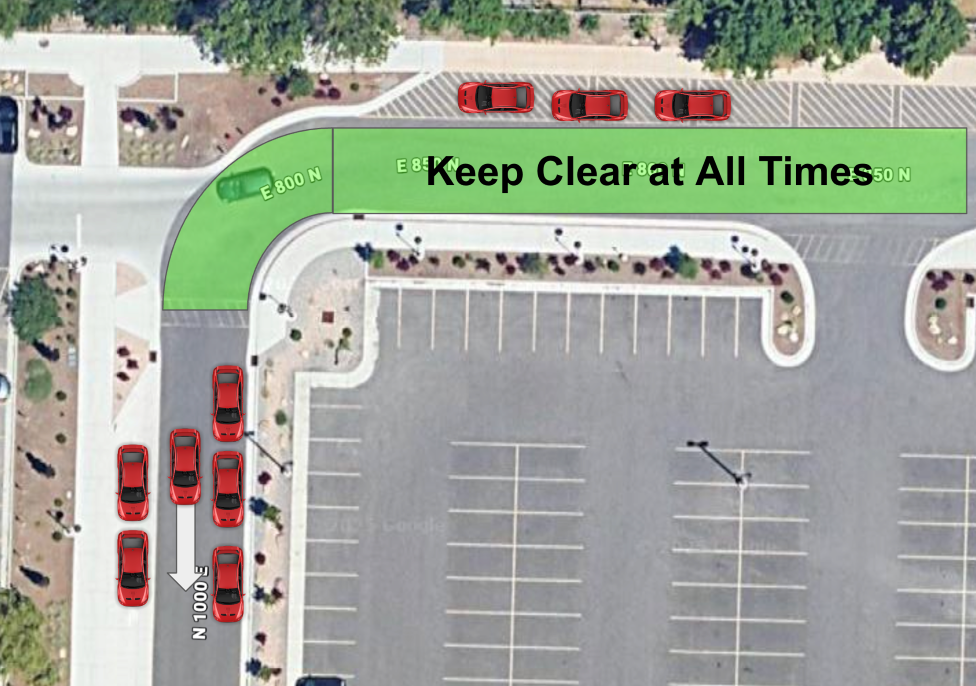 Please use pullouts and keep both lanes of traffic clear on 800 N.