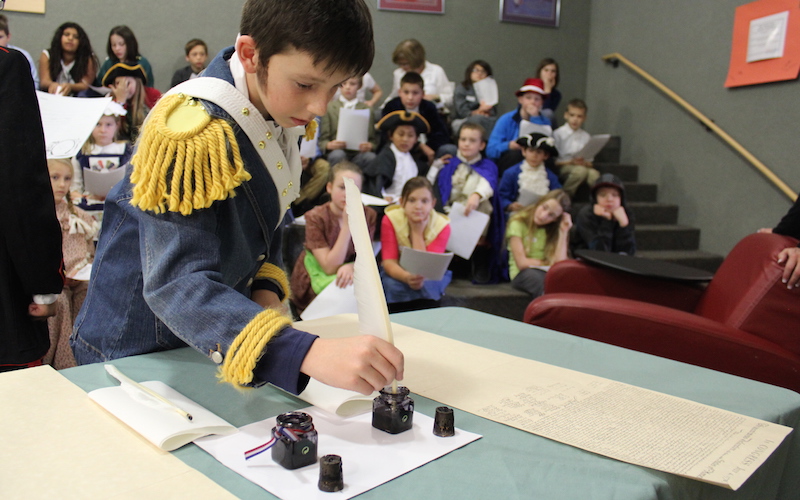 A student dressed up for a special EBLS event.
