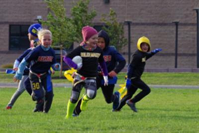 children playing in a field