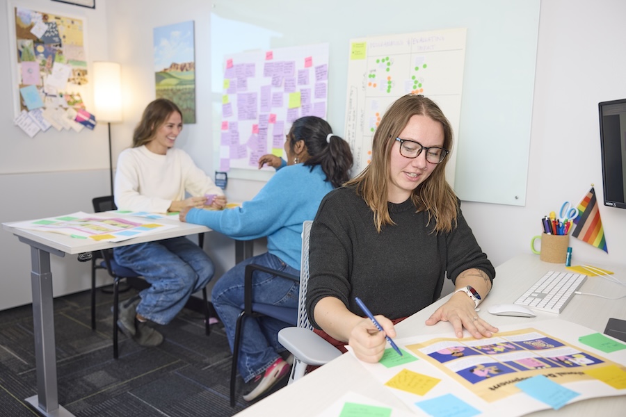 Woman working in a classroom