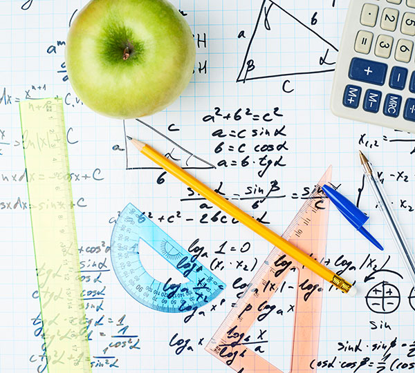 blueprints and school supplies