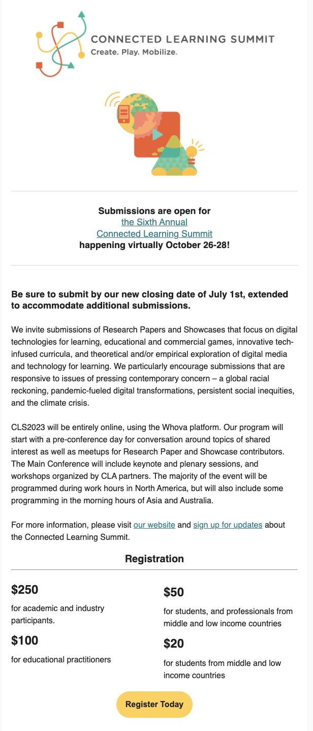 Connected Learning Summit Information