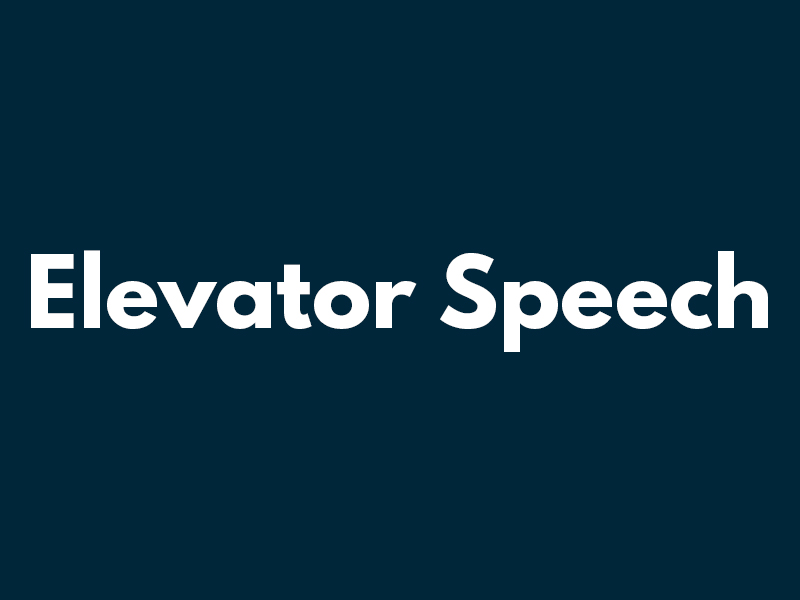 elevator speech student project