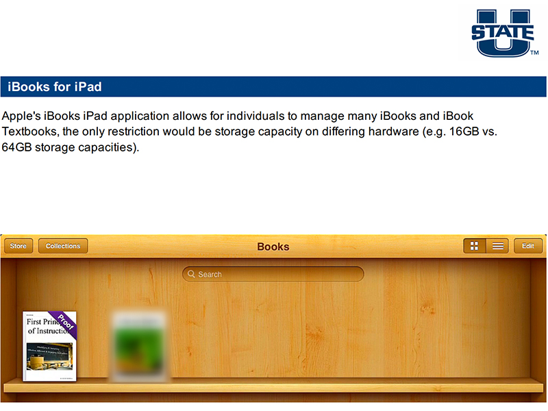screenshot of ibooks in app