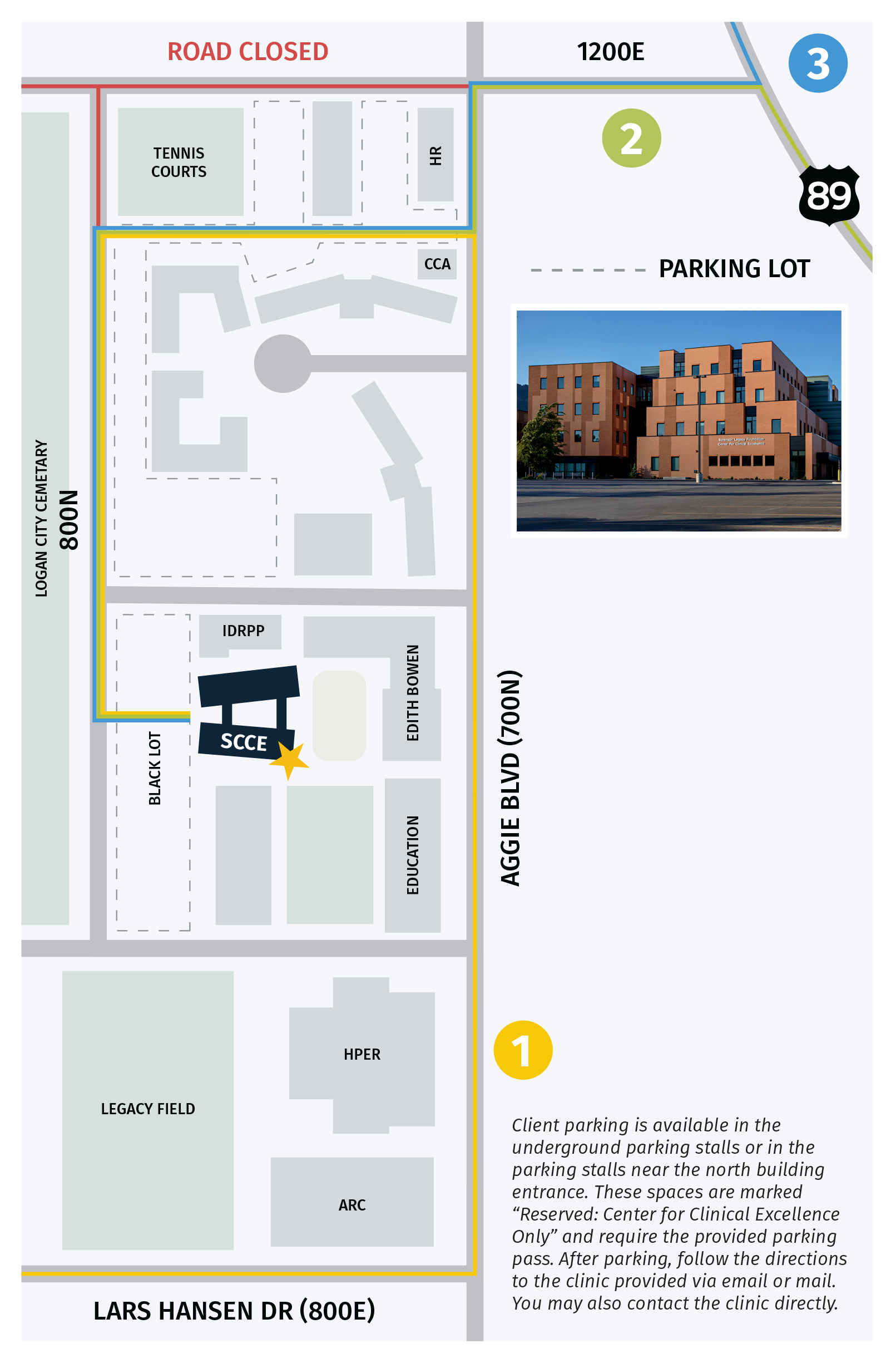 Directions from HR Lot
