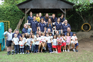People pose for group photo