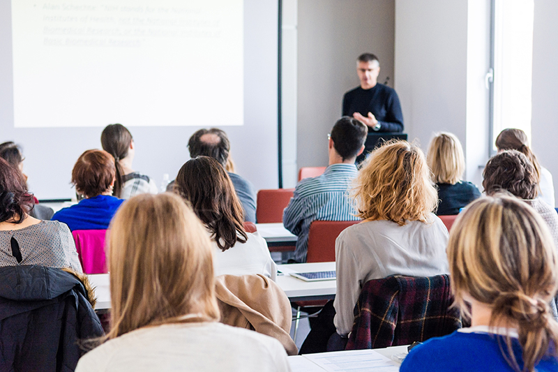 Professor teaching a class
