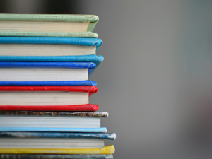A stack of books.